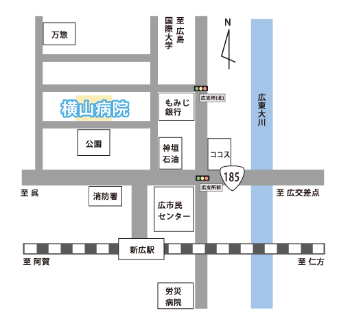横山病院簡易地図